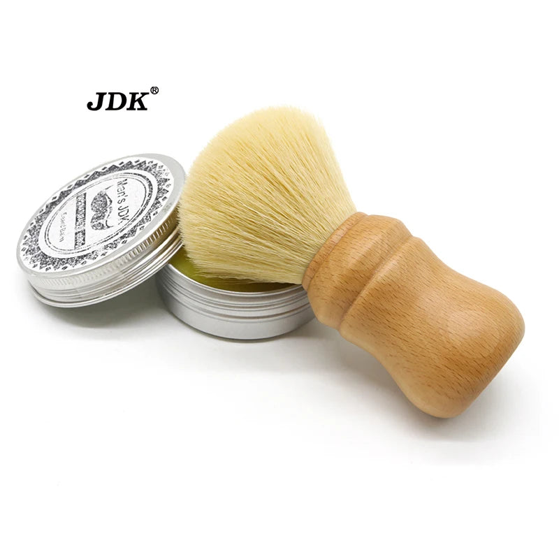 JDK Shaving Brush RTS Synthetic Hair Classical Style Wood Handle Shaving Brush for Man