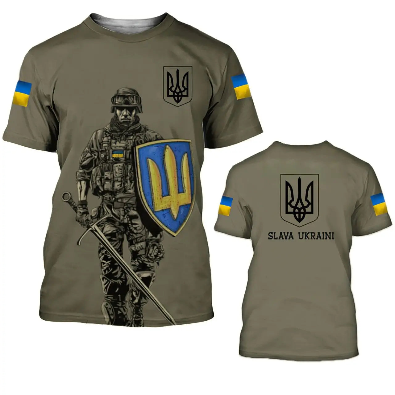 Fitspi Ukraine Men's T-shirts Ukrainian Flag Shirt 3d Printed O-neck Oversized Short Sleeves Jersey Mens Clothing Streetwear
