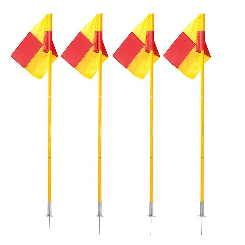 Sports International Code Track Field Pole Shape Yellow Flagging Barrier Set Kit Signal Custom Linesman Football Referee Flag