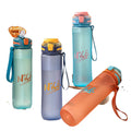 Large Capacity Eco-Friendly Food Grade PC Plastic Bottle Push Button Cap Hand Grip for Direct Drinking Outdoor Sports Travel Gym