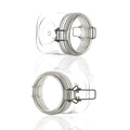 Empty 400ml PET clear Transparent Jar Container with Metal Sealing Lock Used for Food and Cosmetic