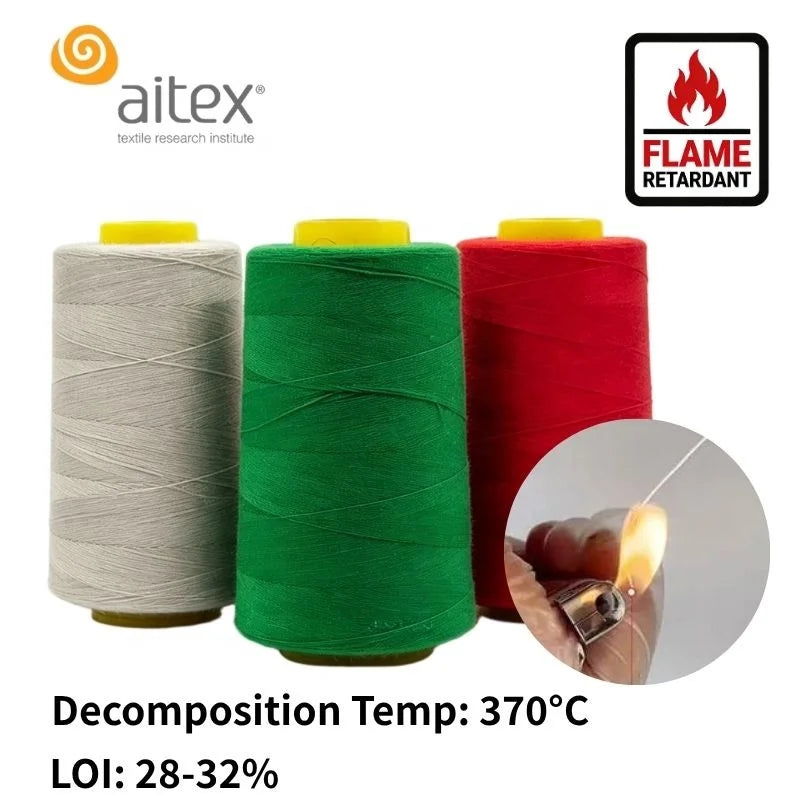 Dyable Flame Retardant Meta-Aramid Sewing Thread 1313 - No Melting Fireproof for Protective Apparel & Industrial Filtration