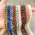 Yuma 6mm/8mm/10mm  Natural Snowflake & Gold Swan Gemstone Smooth Round Beads 28 Options Chakra Crystal for Jewelry Making Beads.