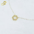Fulong Offers Romantic Clavicle Chain Pendant Necklace with Zircon 14K/18K/21K/24K Gold-Plated Trendy for Women Ins Branded