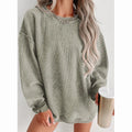 2025 Custom Logo High Quality Rib Knit Women's Short Sweatshirt Solid Color Front Logo Pullover Washed for Autumn Season