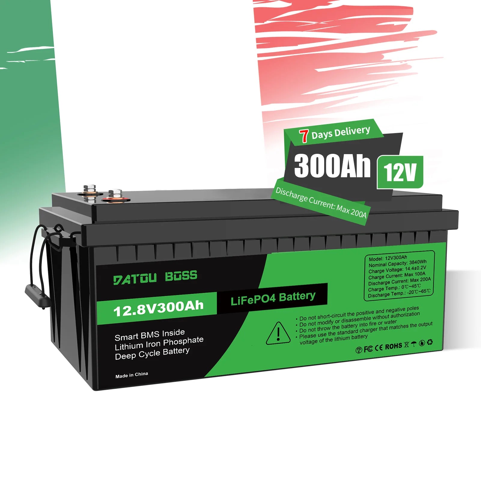 12V 300AH LiFePO4 Lithium Ion Batteries Germany EU WAREHOUSE 200A BMS Suitable for Camping RVhome Solar Energy System
