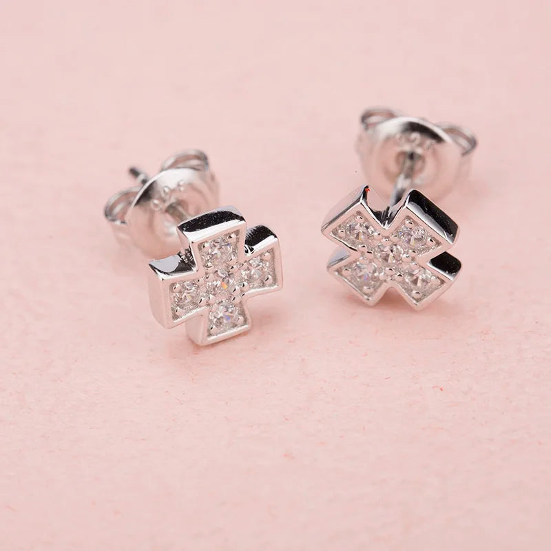 Luxury Sterling Silver 925 Cross Earring