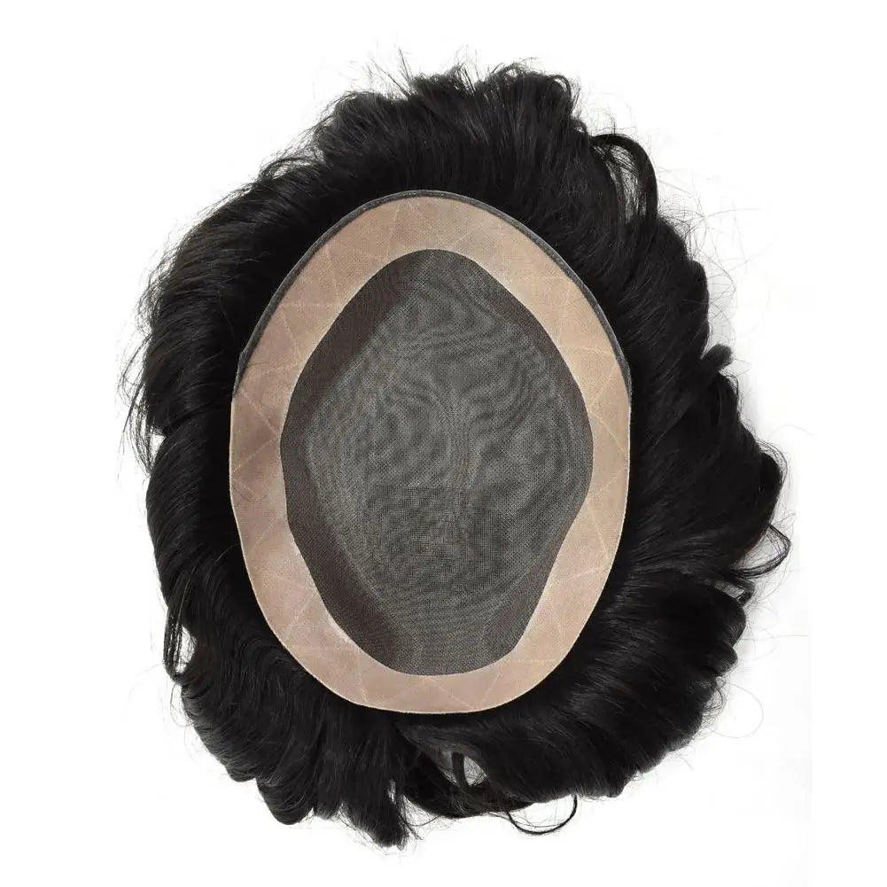 LONGFOR Durable 8*10 Mono Base NPU PU Toupee for Men 6*8 to 8*10 Around Manufactured with Remy Hair Raw Hair from India