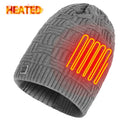 Men's Women's Winter Rechargeable 3.7V 3400mah Li-Poly Battery Heated Knitted Warm Heat Beanie Hat Electrical Printing Beach Use
