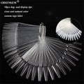 Professional 50PCS Pack Natural Clear Nail Polish Practice Dilspaly Tool Ballerina Long Fan False Nail Art Tips Display