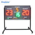 RF Remote Controlled Outdoor 4-Digit 7-Segment LED Electronic Digital Numbers Scoreboard with OEM Option and 1 Year Warranty
