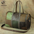 Andong Retro Crazy Horse Leather Travel Bag Genuine Cowhide Shoulder Bags Handbag Luggage Stitching Business Handbags