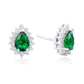 925 Silver Teardrop Bridal Earrings for Wedding Prom - Elegant Cubic Zirconia Stud Earrings for Women Brides Bridesmaids