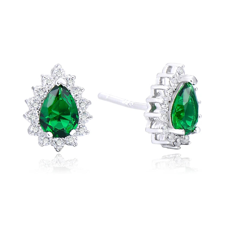 925 Silver Teardrop Bridal Earrings for Wedding Prom - Elegant Cubic Zirconia Stud Earrings for Women Brides Bridesmaids