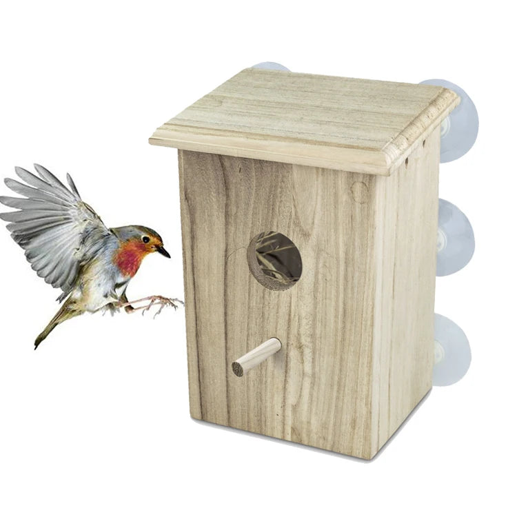 Lovely Decorative Wooden Bird House Craft Bird Nestcustom logo Wholesale Outdoor Garden Decorative Wooden Bird Nest House