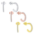 S925 Sterling Silver Geometric round Earrings Trendy Full Diamond Gold Plating Fashion Temperament Hundred Match Factory Direct