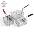 Stainless Steel Kitchen Sink Basket Strainer-Perforated/Wire Mesh Heat-Resistant Plastic-coated Handle Hooks Custom Logo for