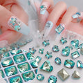Paso Sico High Quality Glass 3D Multi-Design Butterfly & Sweet Heart Blue Colors Women Nail Art Rhinestone Bulk