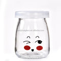 Custom Printing Logo Pudding Glass Jars 100ml Mini Food Storage Jar Candy Chocolate Milk Container Bottles Jar With Plastic Lid
