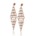 2025 Hot Sale Earrings for Women Shiny Crystal Metallic Rose Silver Color Chain Earring Party Jewelry