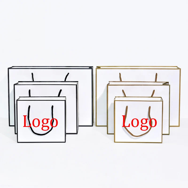 Middle Size 25x20x12.5cm Paper Packing Bag for T-shirt and Clothes Shop