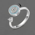 Newest Designer Jewelry 18k Gold Plated Rotatable Zircon Ring Glitter Cubic Zirconia CZ Round Devil Eye Decompressive Rings