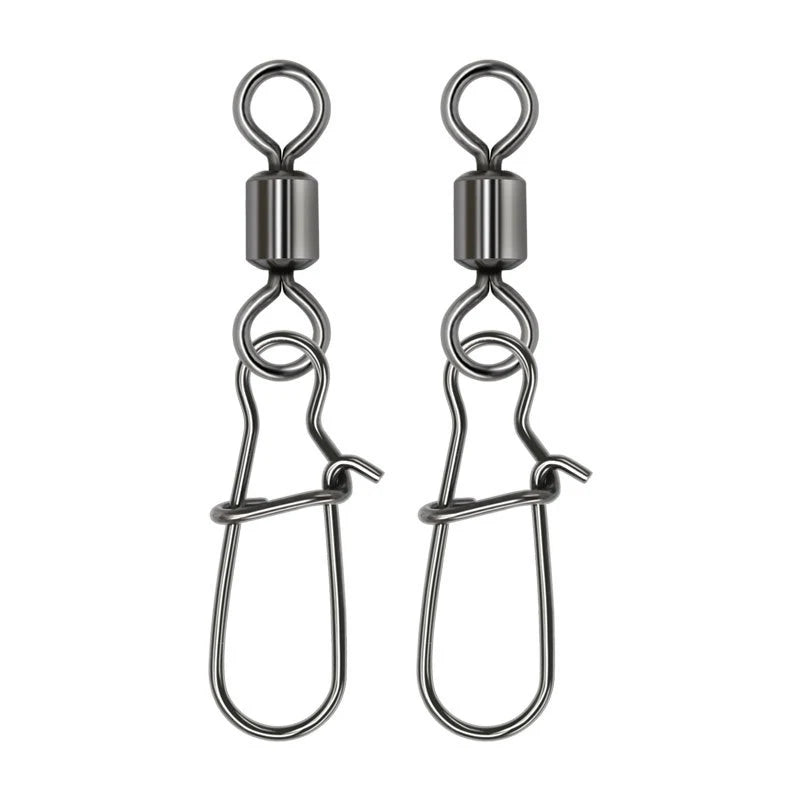 Bulk Pike Fishing Accessories Connector Pin Bearing Rolling Swivel Stainless Steel Snap Fishhook Lure Swivels Tackle