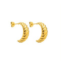 OEM Custom Minimalist Lightweight Gold Twisted Huggie Earrings Tarnish Free Daily Wear For Girls