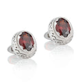 JINJIE Hot-selling Wedding Luxury  Round Rhinestone Diamond Red Crystal Cufflinks for Shirts Men