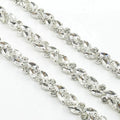 Wholesale HFOUR Fancy Chains Electroplating Flowers Loose Glass Rhinestones 9 Facets Sew-On/Glue-On White 20mm for DIY Jewelry