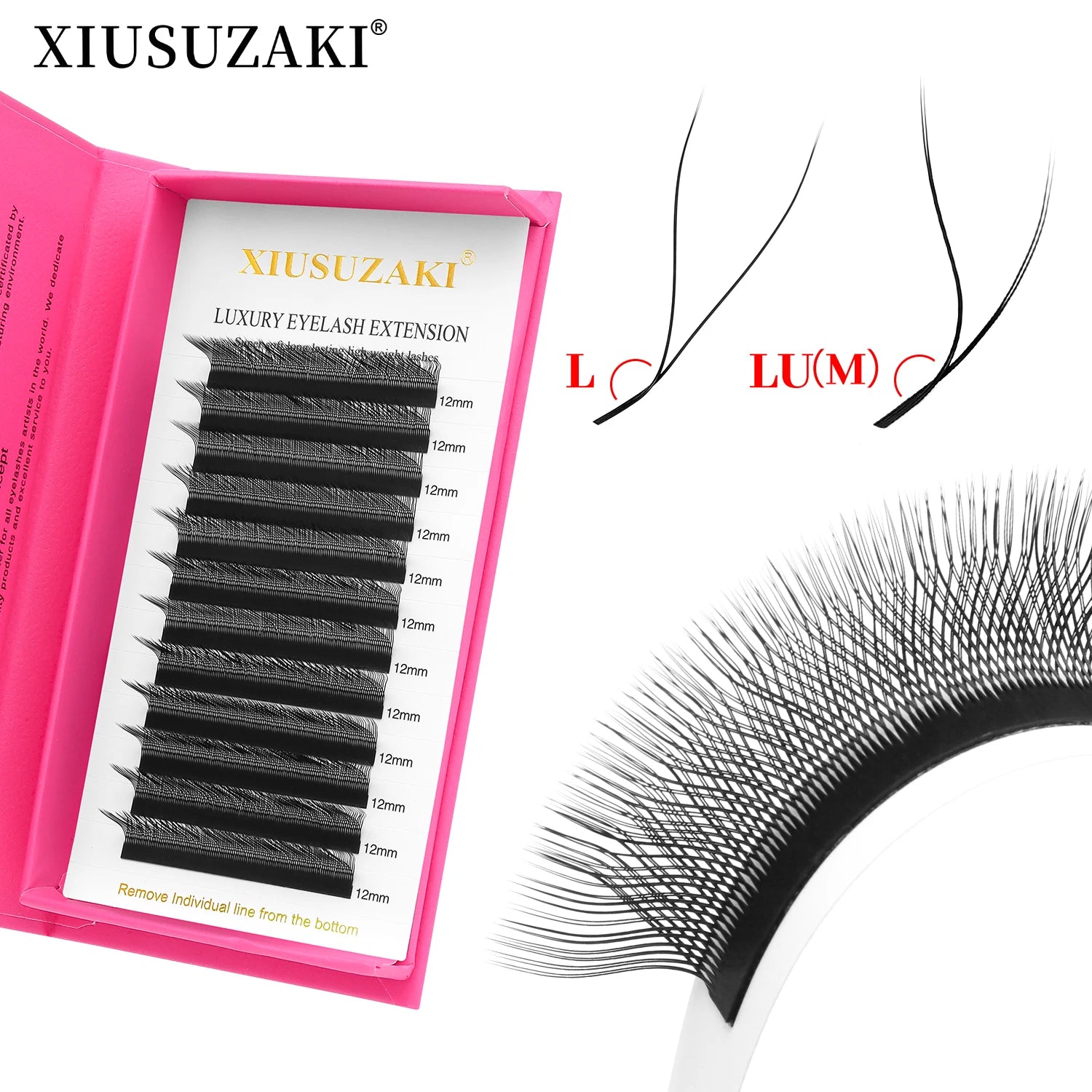 XIUSUZAKI Private Label Eyelash Extensions L LU M LC LD Curl Weaving Effect Synthetic Mink False Lash YY Shape Lash Extensions