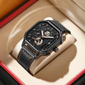 Poedagar 628 Fashion Sport Men Watch Waterproof Luminous Quartz Watches Leather Calendar Watch for Men