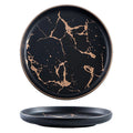 10 Inches Matte Porcelain Restaurant Retro Marble Golden Western Plate Steak Dish