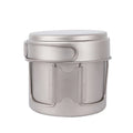 Lightweight Titanium Outdoor Cooking Set 1100ml Pot 350ml Pan Pot Cover Gas Induction Compatible Portable Picnic Frying/Soup Pot