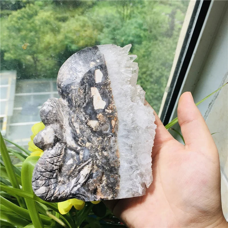 Wholesale Natural Hand Carved Crystal Mermaid clear Quartz Clusters Crystal Mermaid for Decoration