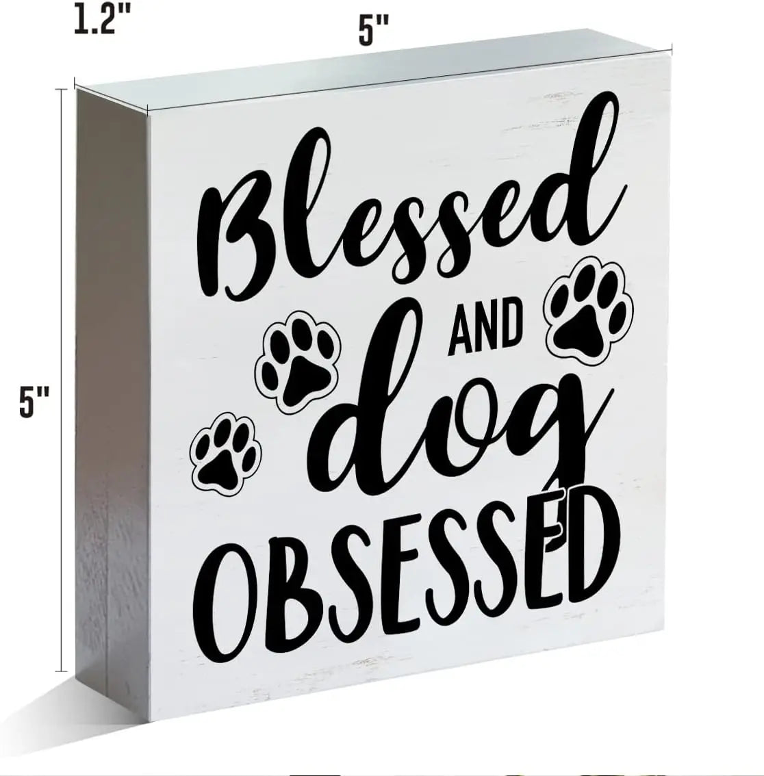 Farmhouse-Style Wooden Decorative Boxes and Wall Desk Signs Blessing and Dog Obsessed Art Deco Craft Custom Wood Art
