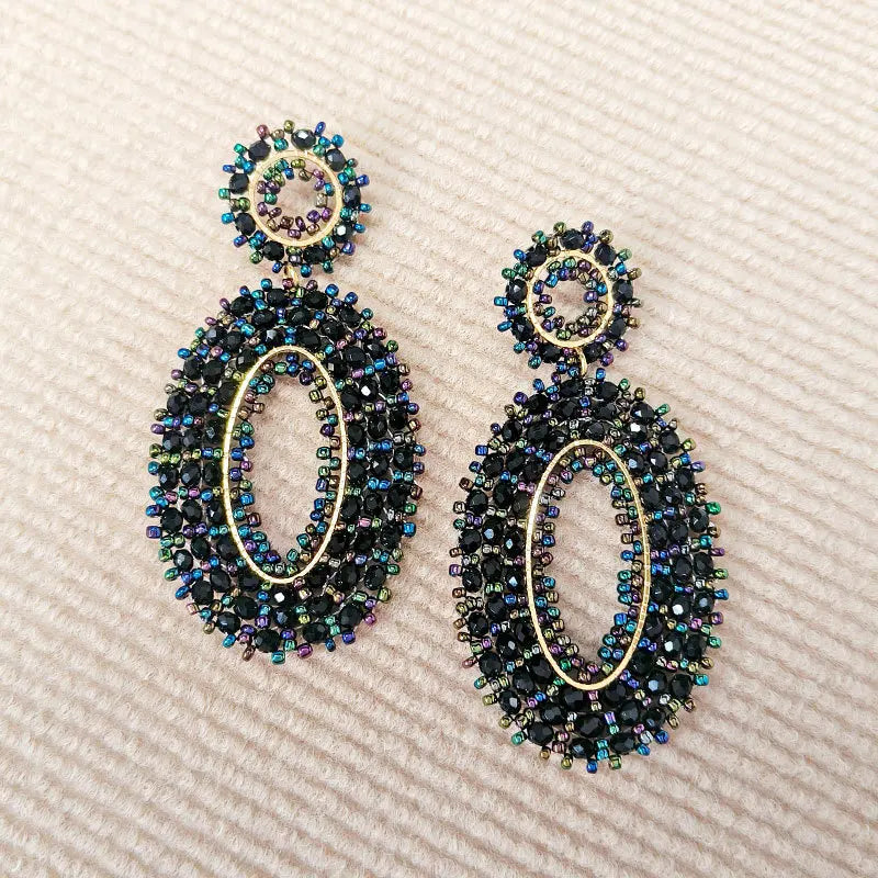 Summer Beach Dangle Earrings Handmade Bead Fashion Party Jewelry Drop Earrings for Women Bohemian Ethnic Seed Beads Earrings