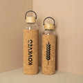 High Borosilicate Glass Bottle Classic 550ml/1000ml Bamboo Cap Cork Sleeve Stainless Steel Handle Logo Design Eco-Friendly MegaBDM