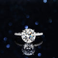 Factory Wholesale S925 Sterling Silver Classic Four Claw 5 Carat Moissanite Diamond Wedding Ring for Women