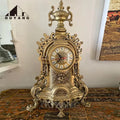 QUYANG Wholesale Home Decoration Classical Gold Luxury Delicate Vintage Brass Desk Table Clock for Villa