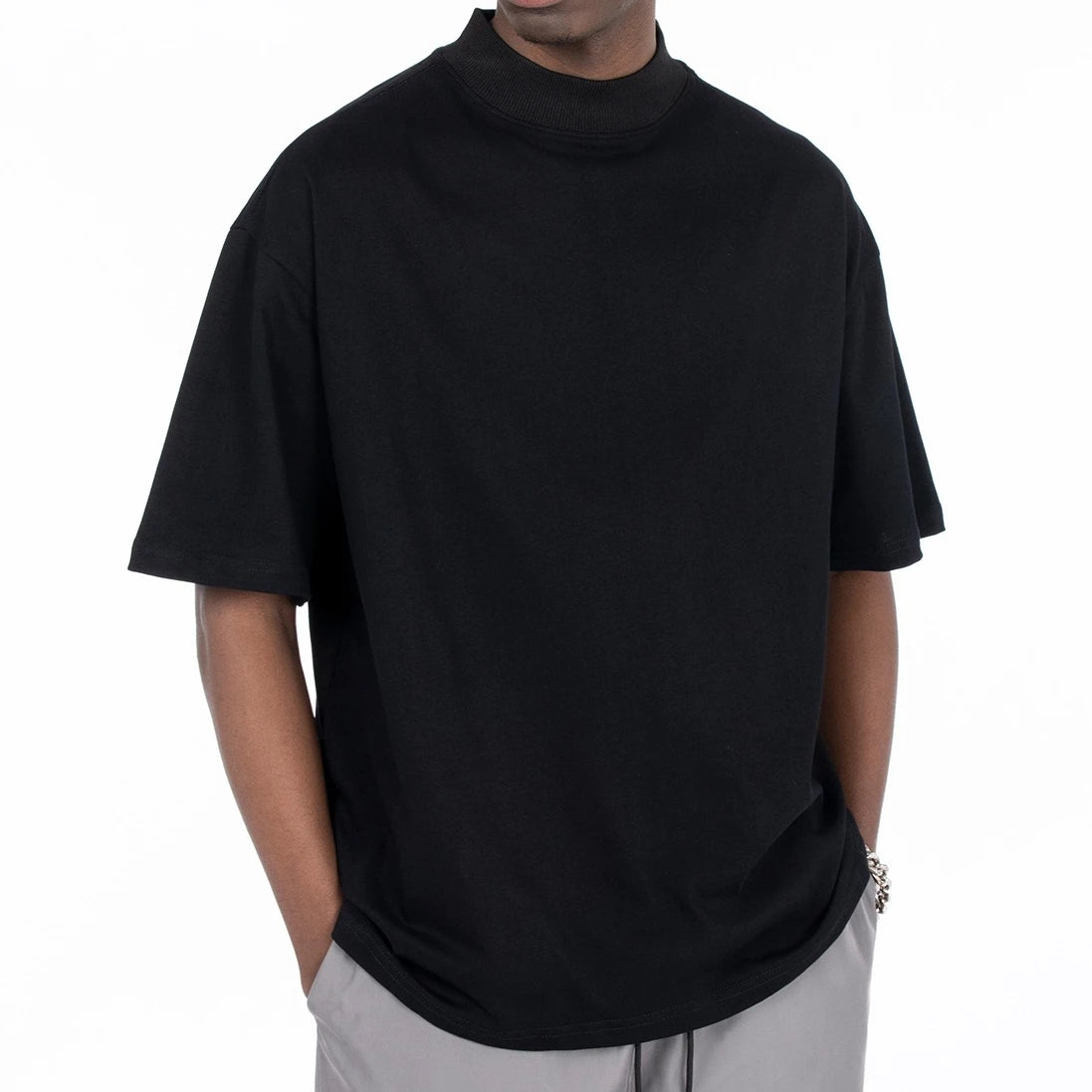 400 Gsm Custom Blank Unisex Crew Neck T-shirt Plus Size Drop Shoulder Custom Oem Cotton Streetwear T Shirt