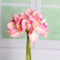 Wedding Decoration 6 Head White Orchids Artificial Orchid Flowers Artificial Orchid Bouquet