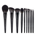 HMU 10 Pcs Best Black Elegant Super Soft Fibre Hair Brand Vegan Makeup Brush Set Make up Brush Logo