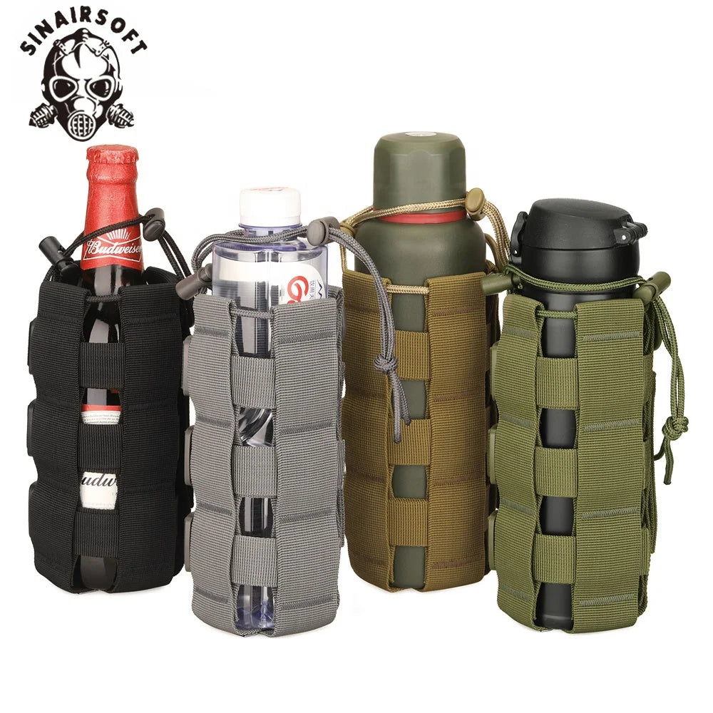 Adjustable Nylon Webbing Molle Water Bottle Pouch Tactical Outdoor Survival Kits Holder with Kettle Accessory Bags