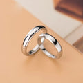 925 Sterling Silver Simple Glossy Opening Couple Rings Valentine's Day Gifts