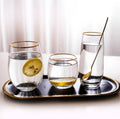 Manufacturer glassware Drinkware Customized Wine Glass Egg Shaped Holiday Water Juice Glass Cup With Gold Rim