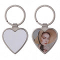 Custom DIY Personalize Photo Souvenir Gift Sublimation Keychains Blanks Heart Rectangle Keyring Sublimation Blank Metal KeyChain