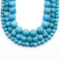 Wholesale Dyed Blue Howlite Turquoise Faceted Round Beads for DIY Jewelry Making