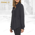 Custom Europe Women New Fashion Shirts Tops Button Lace Long Sleeve Solid Color Lady Blouse Loose Casual Shirt