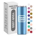 30 Colors in Stock  20oz Taper Not Straight Skinny Tumbler Double Wall Stainless Steel Travel Mug with Straw and Lid